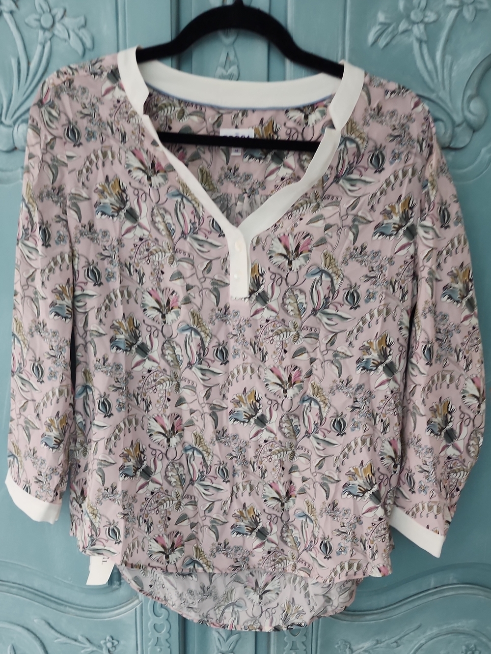 Brora Silk Blouse with White Trim